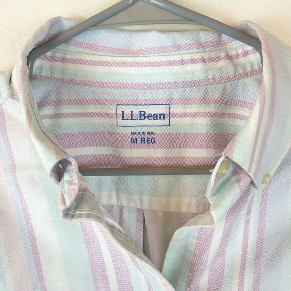 L.L. Bean Sunwashed Pastel Striped Button Down Shirt - Picture 6 of 6
